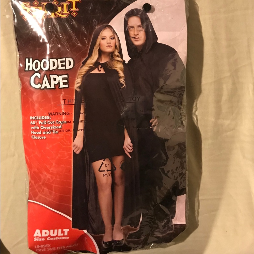 Brand New Black Hooded Cape / Unisex / Adult Size